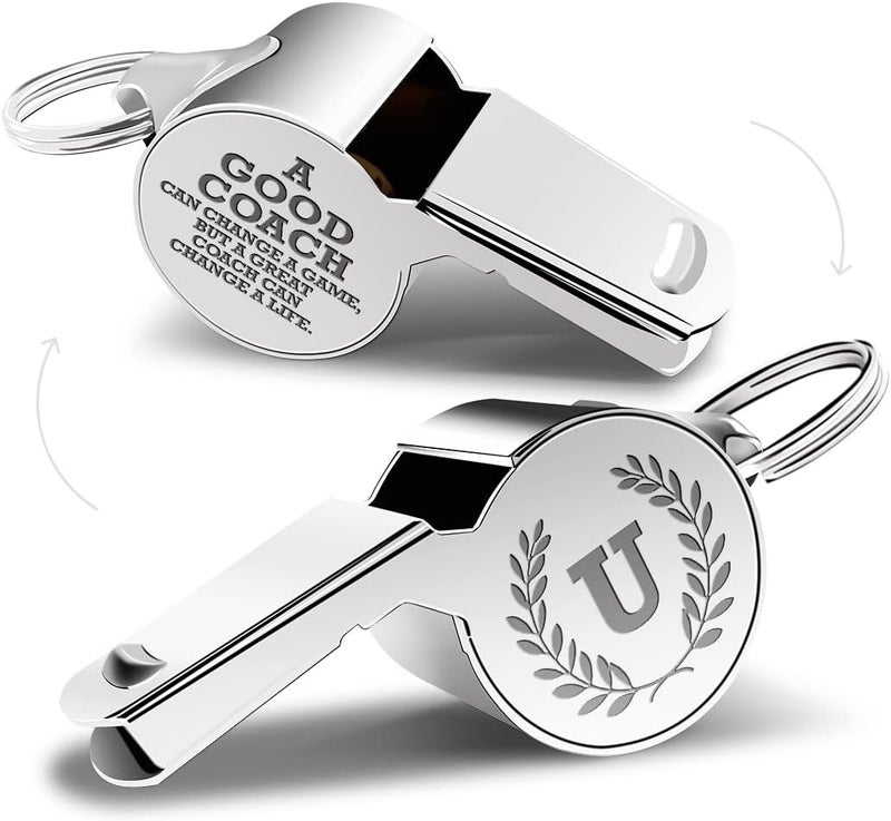 fkovcdy Initial Coach Gifts, Whistle for Coaches, Whistle Emergency, Thank You Coach Gifts, Personalized Monogram Coaches Whistle - Image 2